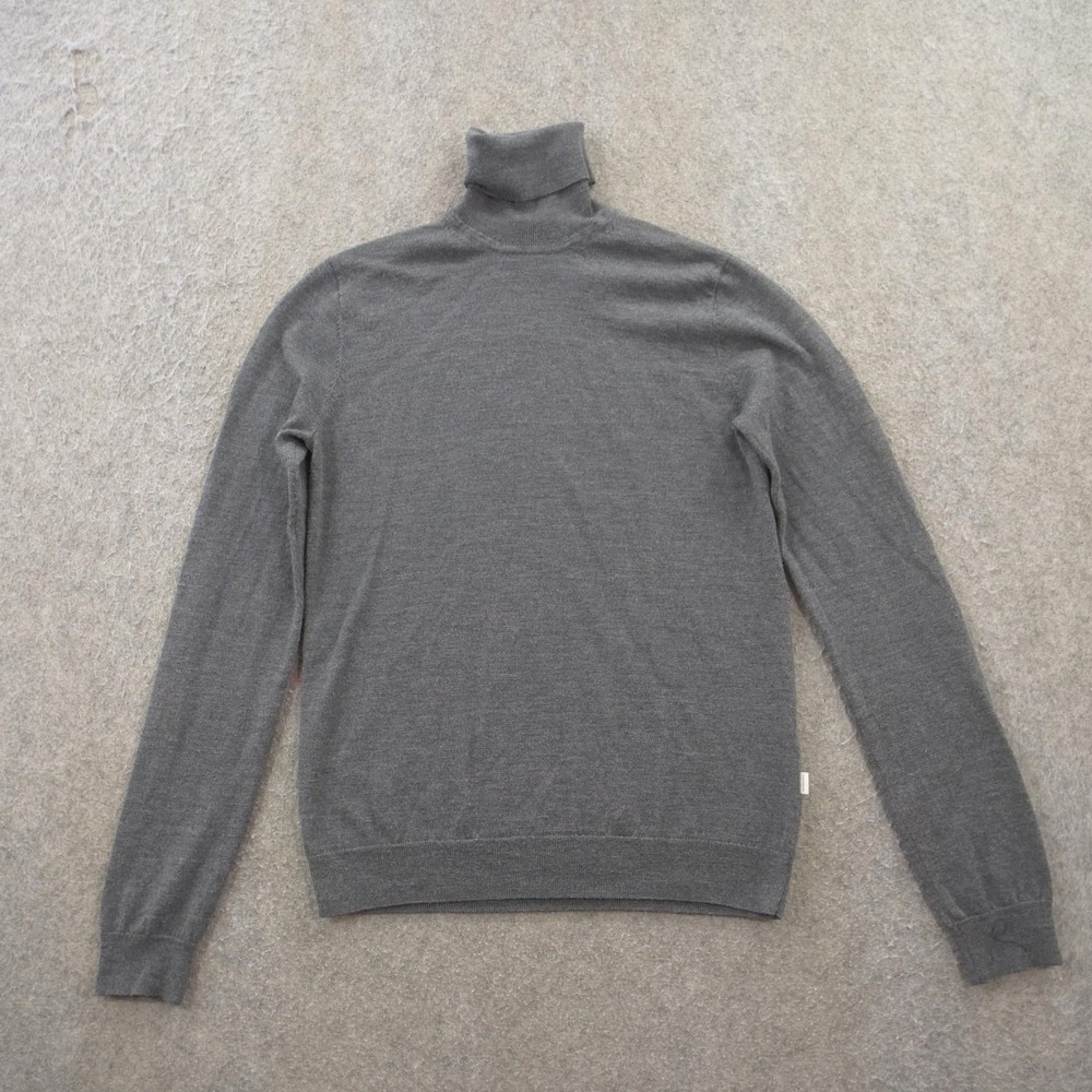 Frank And Oak Sweater Womens Small Gray Turtle Neck Knit Pullover Merino Wool
